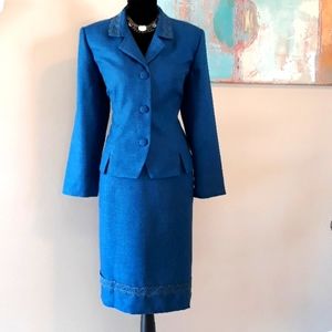 Koret Petite/ Blue/ 2 Pc. Skirt Suit / 14P